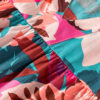Rose Red Floral Print Puff Sleeve Notched V Neck Blouse - Image 9