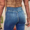 Sail Blue High Waist Button Fly Seamed Raw Hem Flare Jeans - Image 5