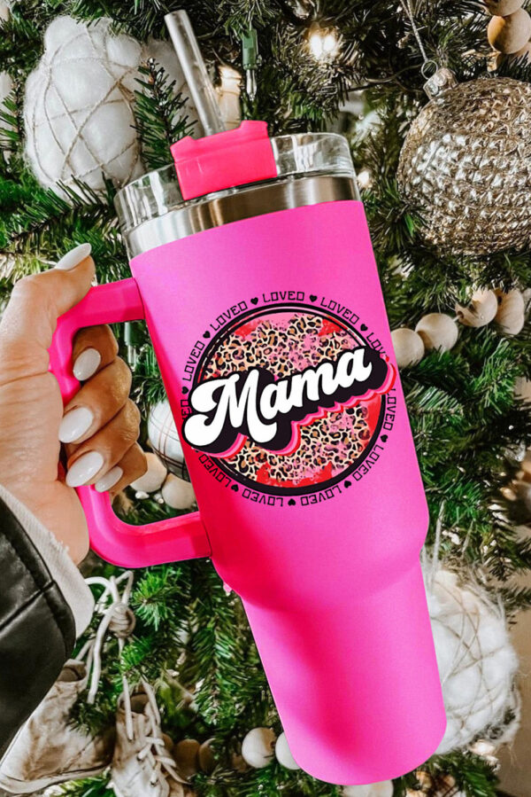 Mama Leopard Print Stainless Steel Insulate Cup with Handle 40oz - Image 2