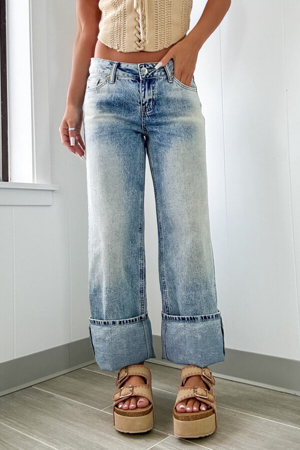Myosotis High Rise Button Zip Fly Medium Wash Jeans - Image 3