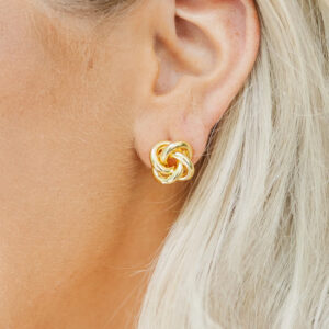 Gold Minimalism Knotted Stud Earrings