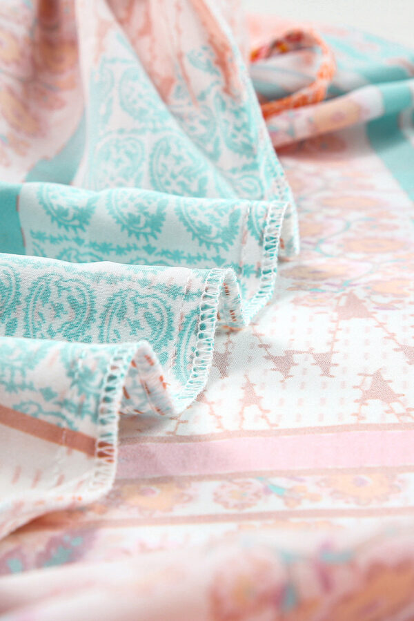 Multicolor Boho Patchwork Print Square Neck Sundress - Image 14