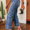 Ashleigh Blue Mineral Wash High Waist Bell Bottom Crop Jeans - Image 2