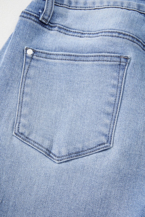Beau Blue Mineral Wash Raw Hem High Waist Flared Jeans - Image 10