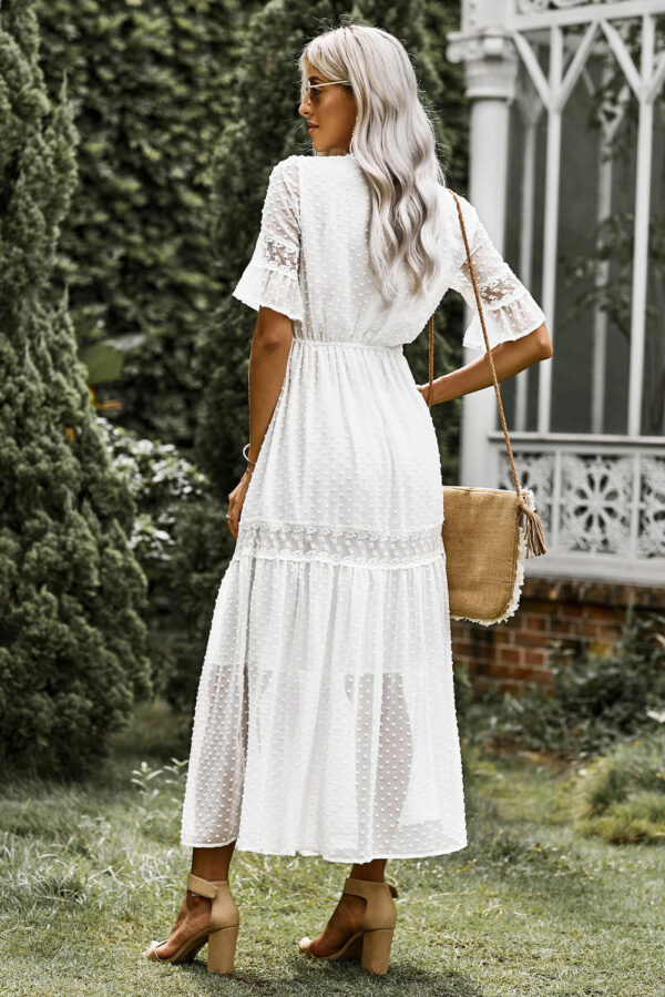 Swiss Dot Lace Trim Maxi Dress - Image 2