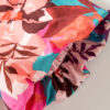 Rose Red Floral Print Puff Sleeve Notched V Neck Blouse - Image 8