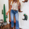 Ashleigh Blue Mineral Wash High Waist Bell Bottom Crop Jeans - Image 3