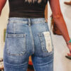 Ashleigh Blue Mineral Wash High Waist Bell Bottom Crop Jeans - Image 6